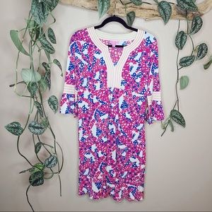 Lilly Pulitzer Pink V Neck Ruffle Dress